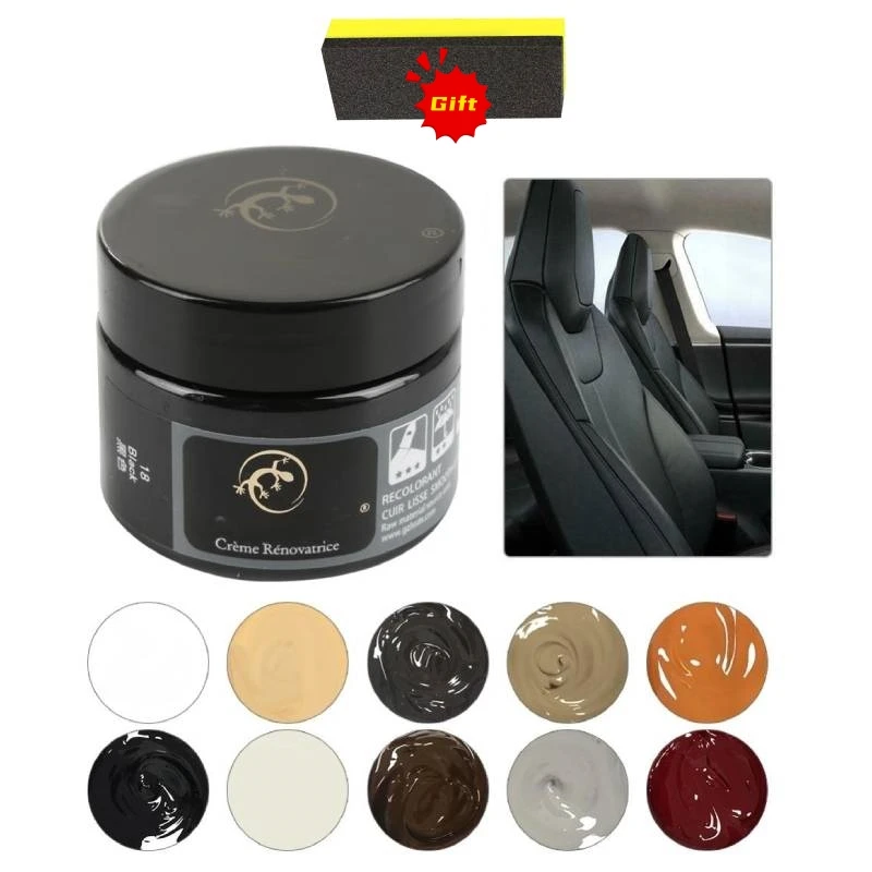 Kit de reparación de cuero líquido para el cuidado del coche, esponja de Color adicional para asiento de coche, sofá, grietas, arañazos, pintura, regalo, 50ml