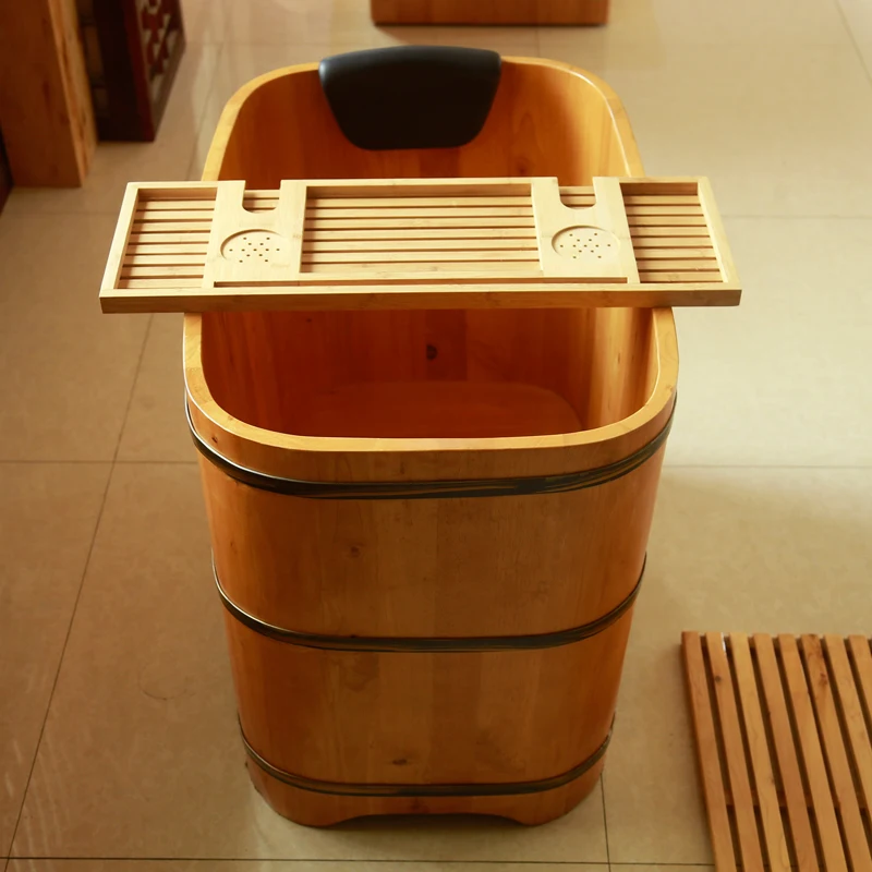 Fine Oak Wooden Barrel Bath Barrel Adult Small Apartment Solid Wood Bath Tub Adult Bath Tub Home Whole Body