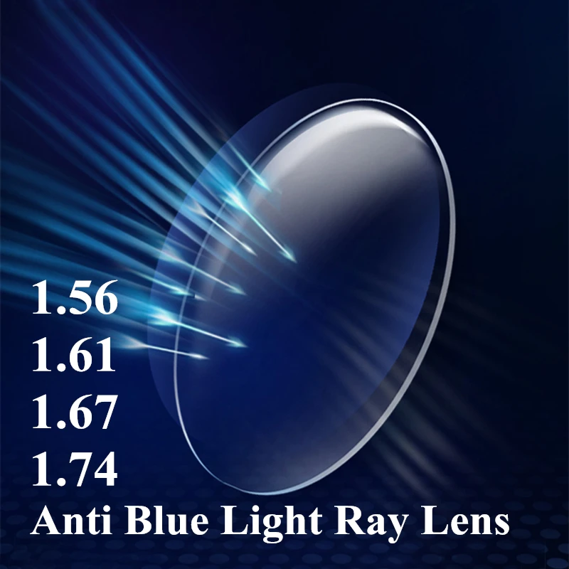 1.56 1.61 1.67 1.74 Index Anti Blue Ray CR-39 Resin Aspheric Optical Glasses Lenses for Myopia Hyperopia Presbyopia