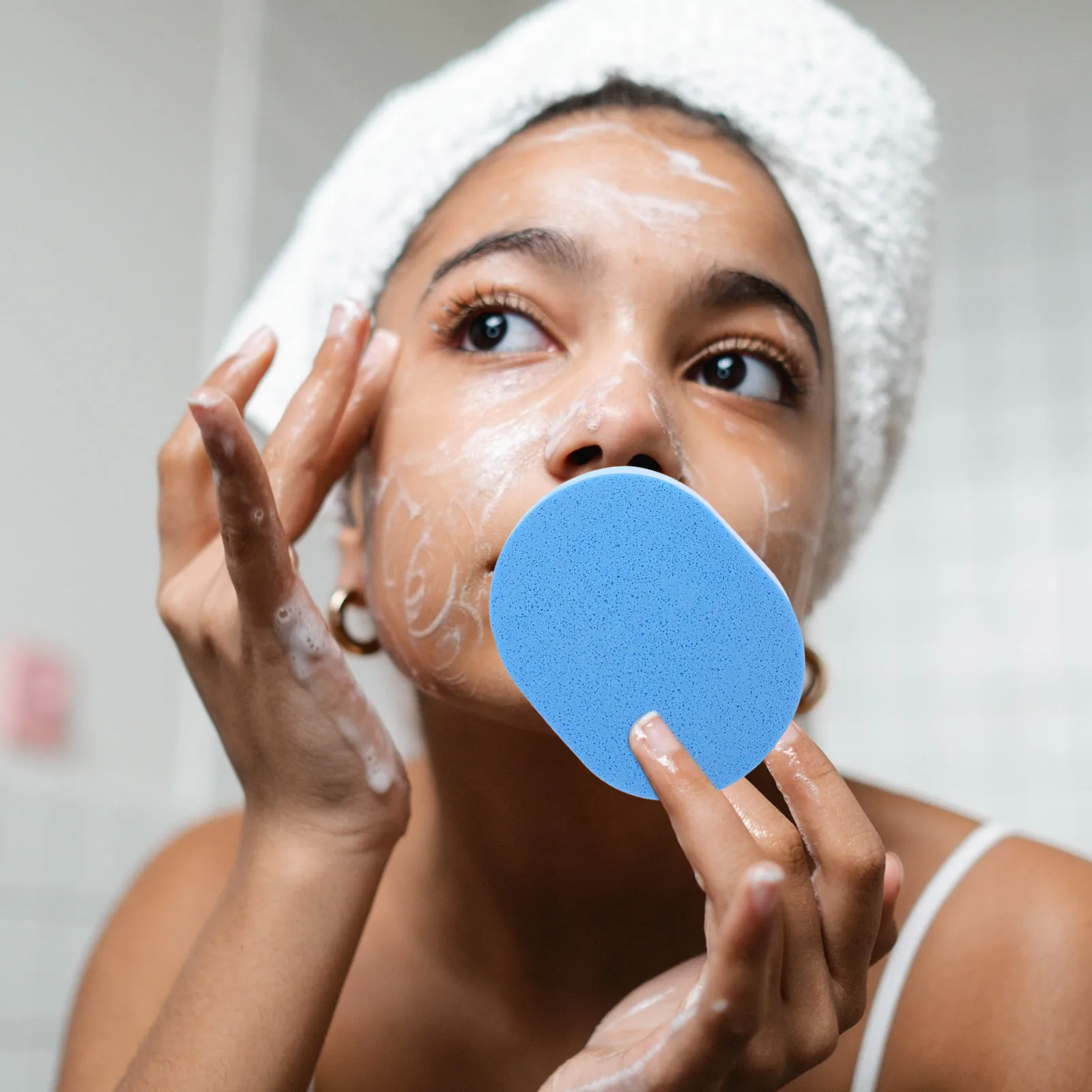 

6Pcs Facial Cleansing Sponges Reusable Face Exfoliating Pads Makeup Remover Puff Soft Skin Cleanser Home Use Pad for Clean Face