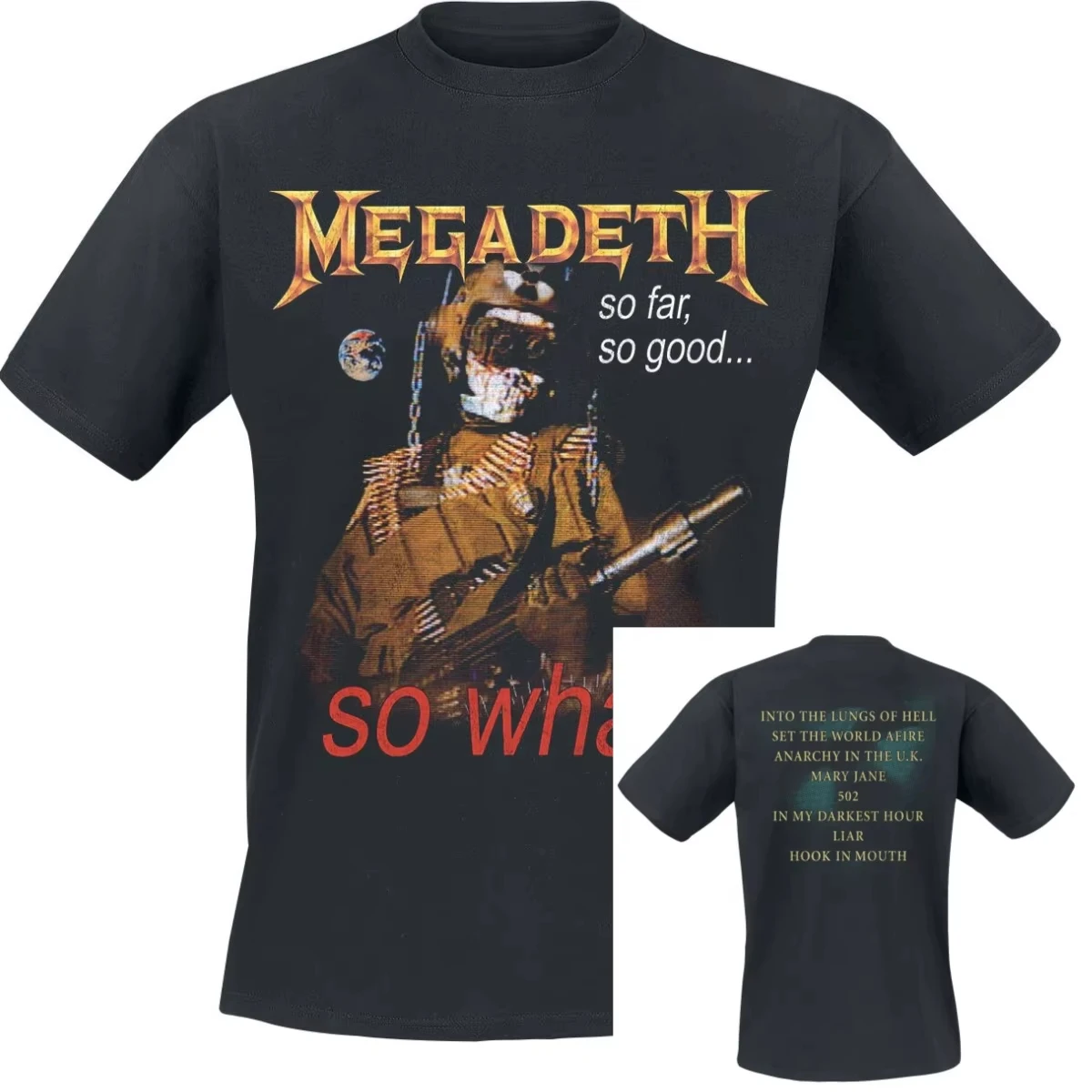 Hasta ahora, tan bien... Camiseta de la banda So What Megadeth, camiseta gráfica de algodón para hombres y mujeres, ropa de calle de verano