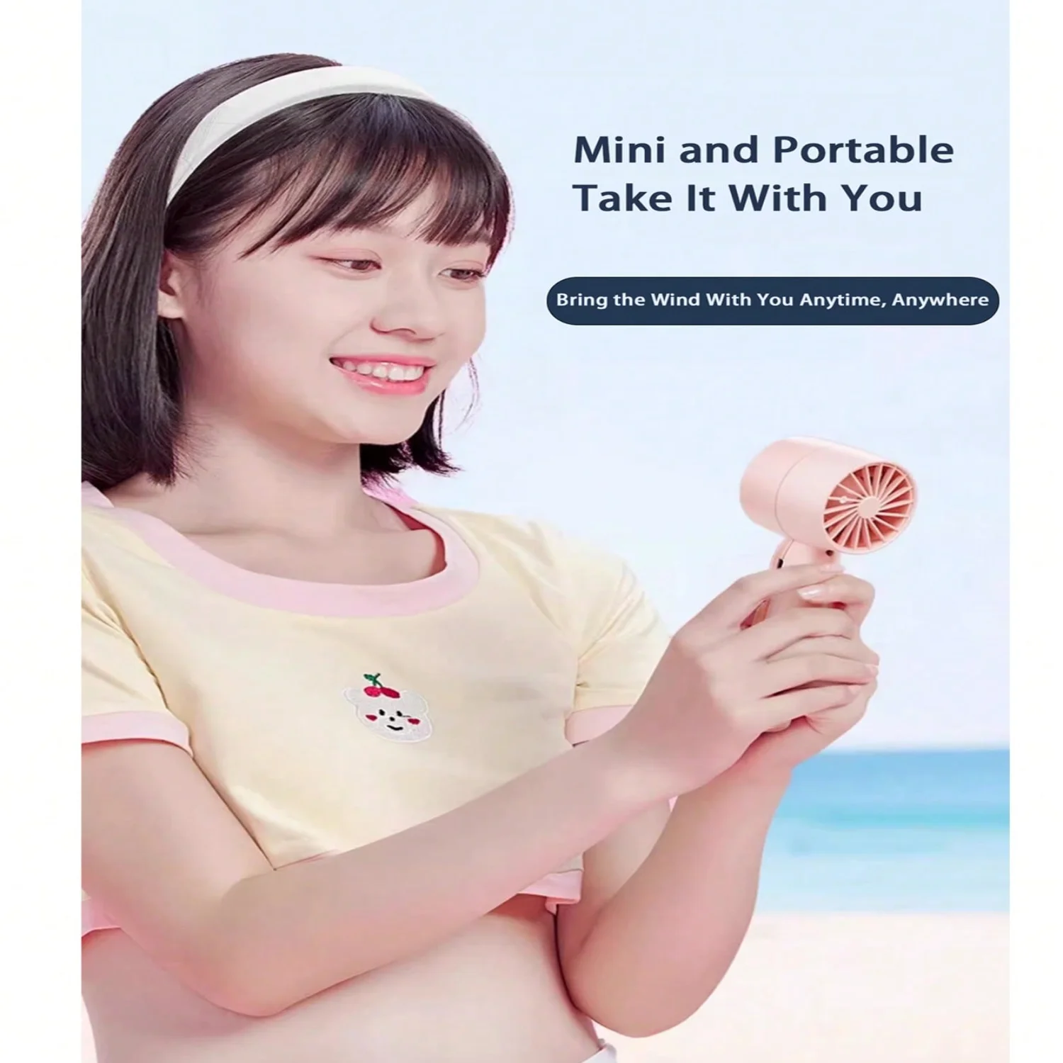 قطعة واحدة، مروحة صغيرة محمولة لعرض الكلمات، مروحة صغيرة محمولة باليد، شحن USB، فائقة الهدوء، مروحة طاقة الرياح الكبيرة، صيفية أساسية للعودة إلى المدرسة