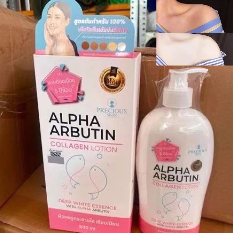 

500ml Alpha Arbutin 3 Plus Collagen Whitening Body Lotion Serum Skin Lightening Brighten Reduce Dark Spots Inhibit Acne Scars