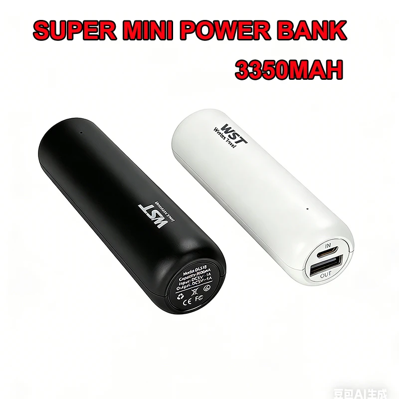 

Mini Power Bank 3350mAh Portable Charger Station for iPhone 17 Samsung Xiaomi Huawei Mobile Phone Chargers External Battery Pack
