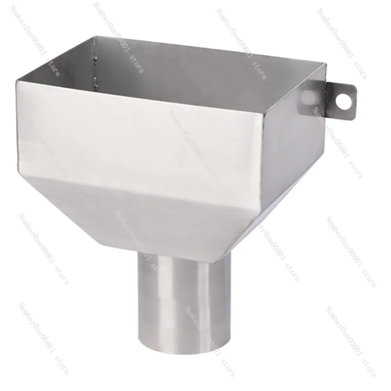 Side Inlet Rainwater Hopper for Stainless Steel Square Funnel Siphon Rainwater Discharge Downspout Hopper Drain Accessories