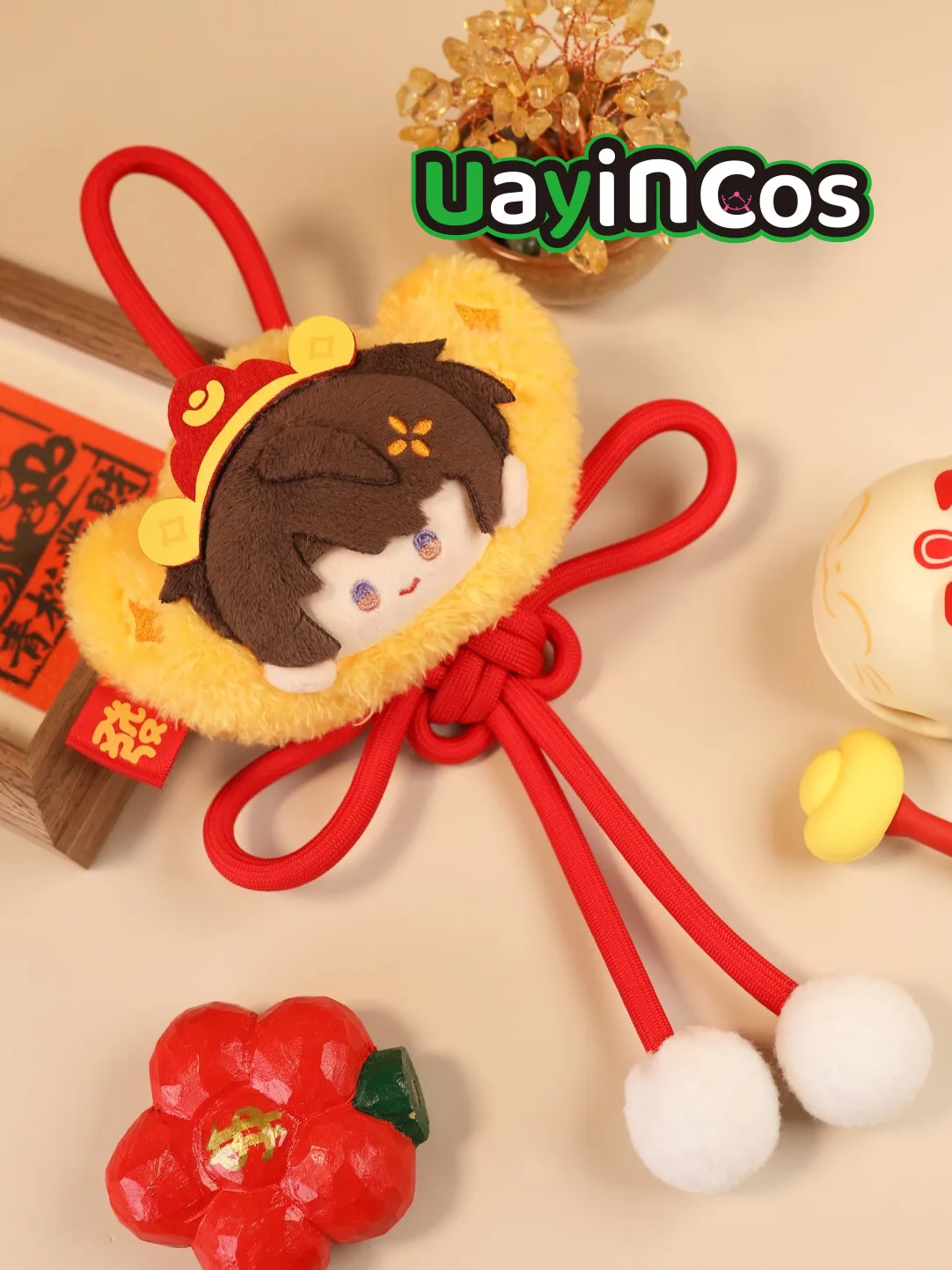 

In Stock 10cm Love and Deepspace Sylus Caleb Xavier Rafayel Red Lucky Stuffed Plushies Doll Clothes Keychain Bag Anime Game Kids