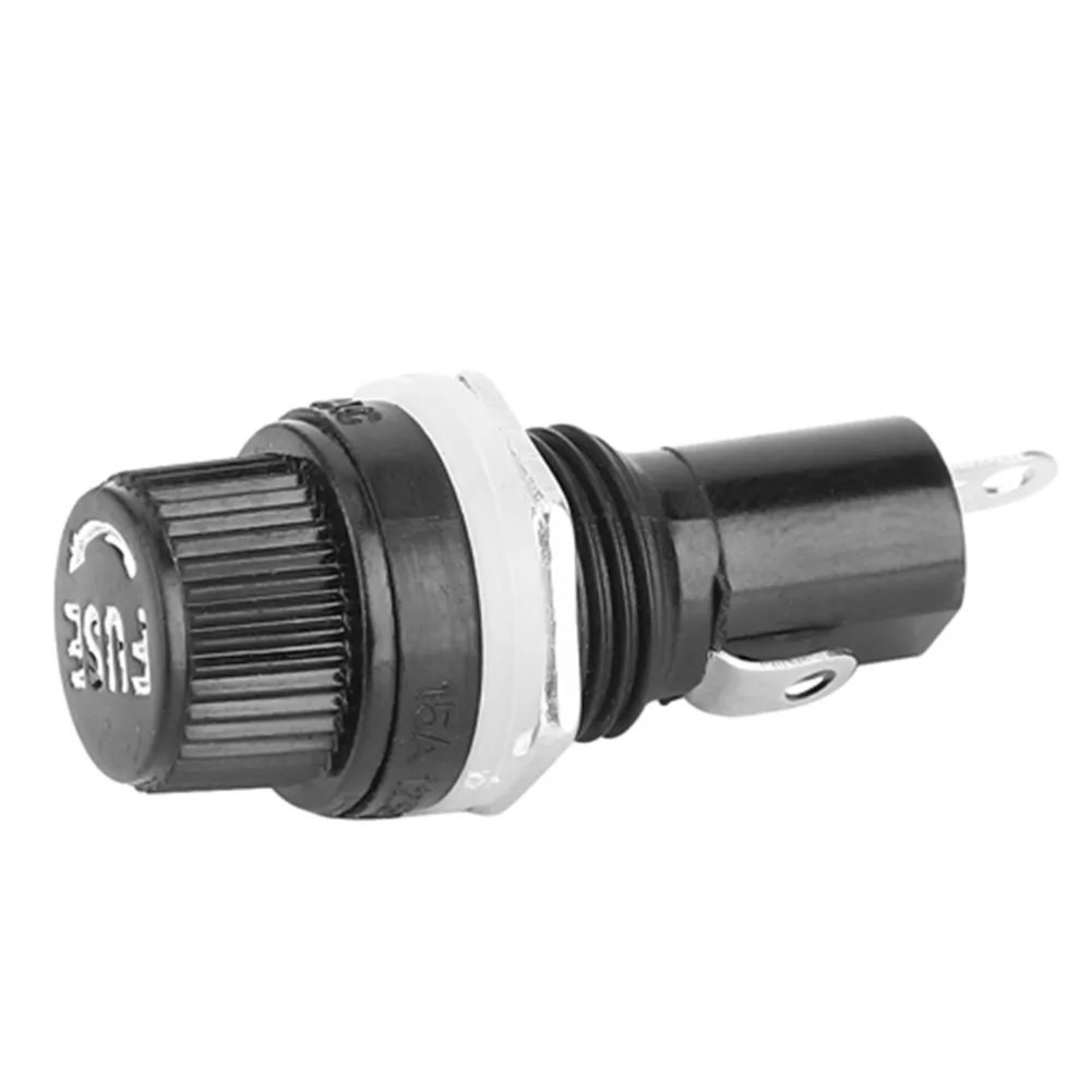 

20PCS Waterproof 5x20mm Screw Cap Fuseinf Holder Black Screw Cap Design Glass Tube Fuseing Holder Fuseing Holder Relay Systems