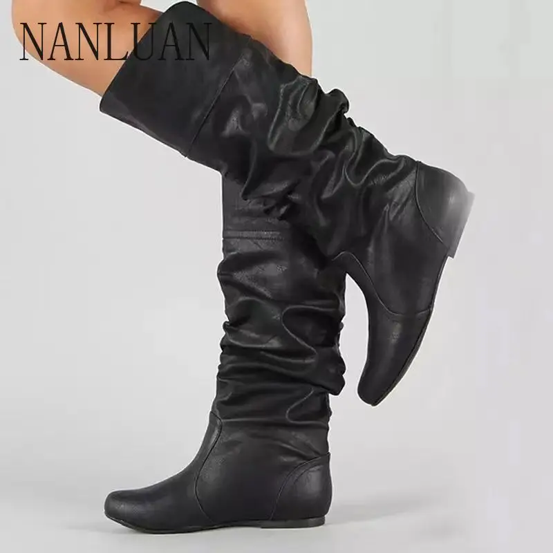 

2024 Boutique Winter High-quality Women's Boots with Cotton To Keep Warm and Anti-ski Boots Fashionable Mid-calf Women's Shoes