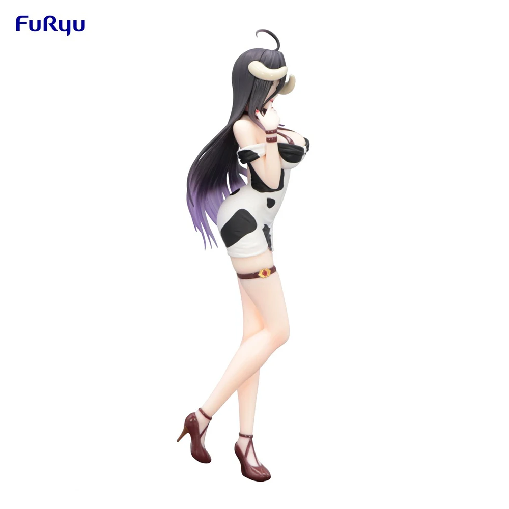 IN Stock Original FuRyu Trio-Try-iT OVERLORD Albedo  Mini Dress Cow Print Ver.  Action Figure 21Cm PVC Model Collectible Gift ﻿