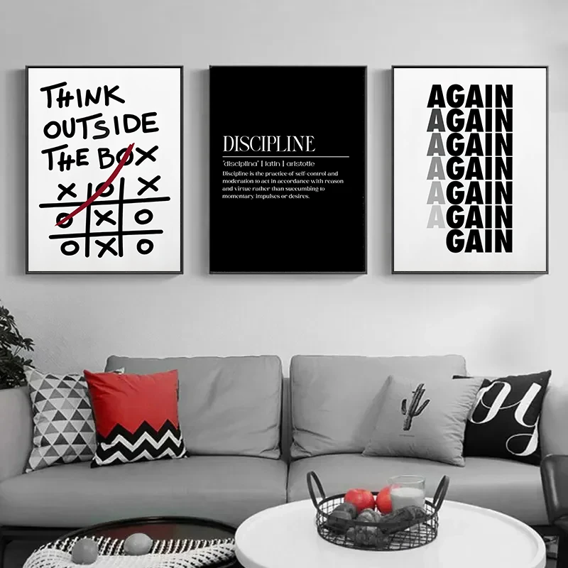Motivational Quotes Inspirational Discipline Prints Poster Canvas Painting Modern Wall Art Picture for Living Room Home Decor