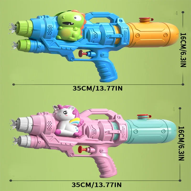 Jednorożec Pistolet na wodę z podwójną dyszą Pistolet na wodę Dinosaur Press Type Watergun Cartoon Animal Pistolet na wodę Letnia zabawka basenowa