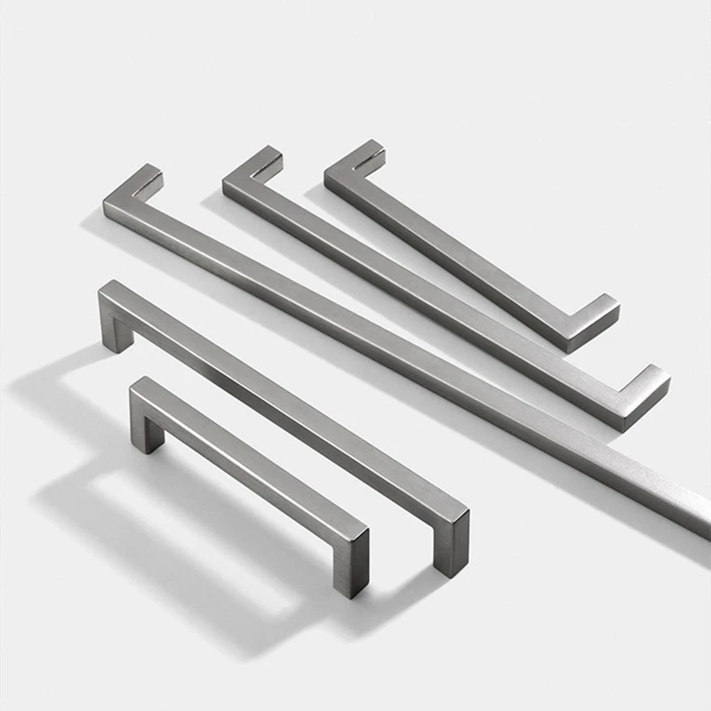 KK&FING Square Brushed Cabinet Handles Aluminum Alloy Black Kitchen Cabinet Pulls Drawer Handles Simple Furniture Door Knobs image 3