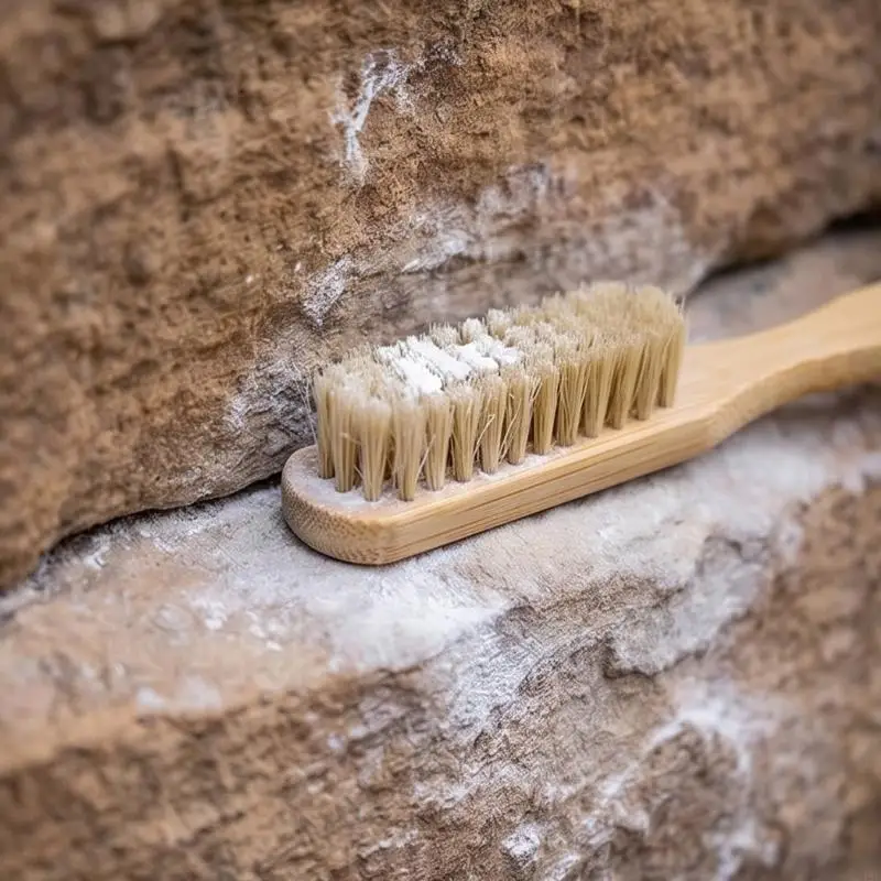 Rock Hold Cleaning Brush for Climbing, Bristles and Wooden Handle with Cord Hole for Training Wall, Hiking, Bouldering 24BD