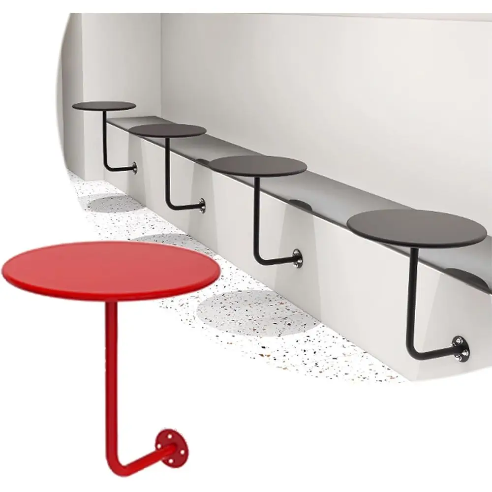 ar Tale Wall Mounted Small Round ar Desk Space-Saving Side Desk loating Small Tray Cocktail Drink Iron ooth Tale or Milk Tea Sho