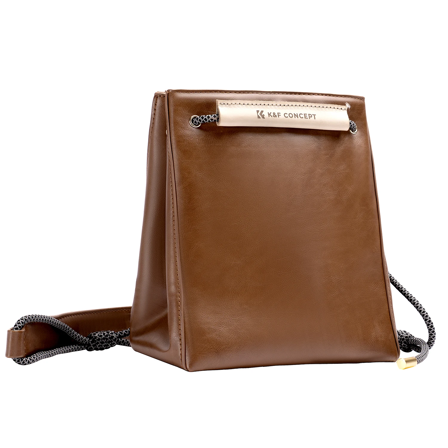 K&F CONCEPT Wilderness Camera Sling Bag Klassieke Crazy Horse PU lederen reisschoudertas voor Canon Sony DSLR SLR cameratas