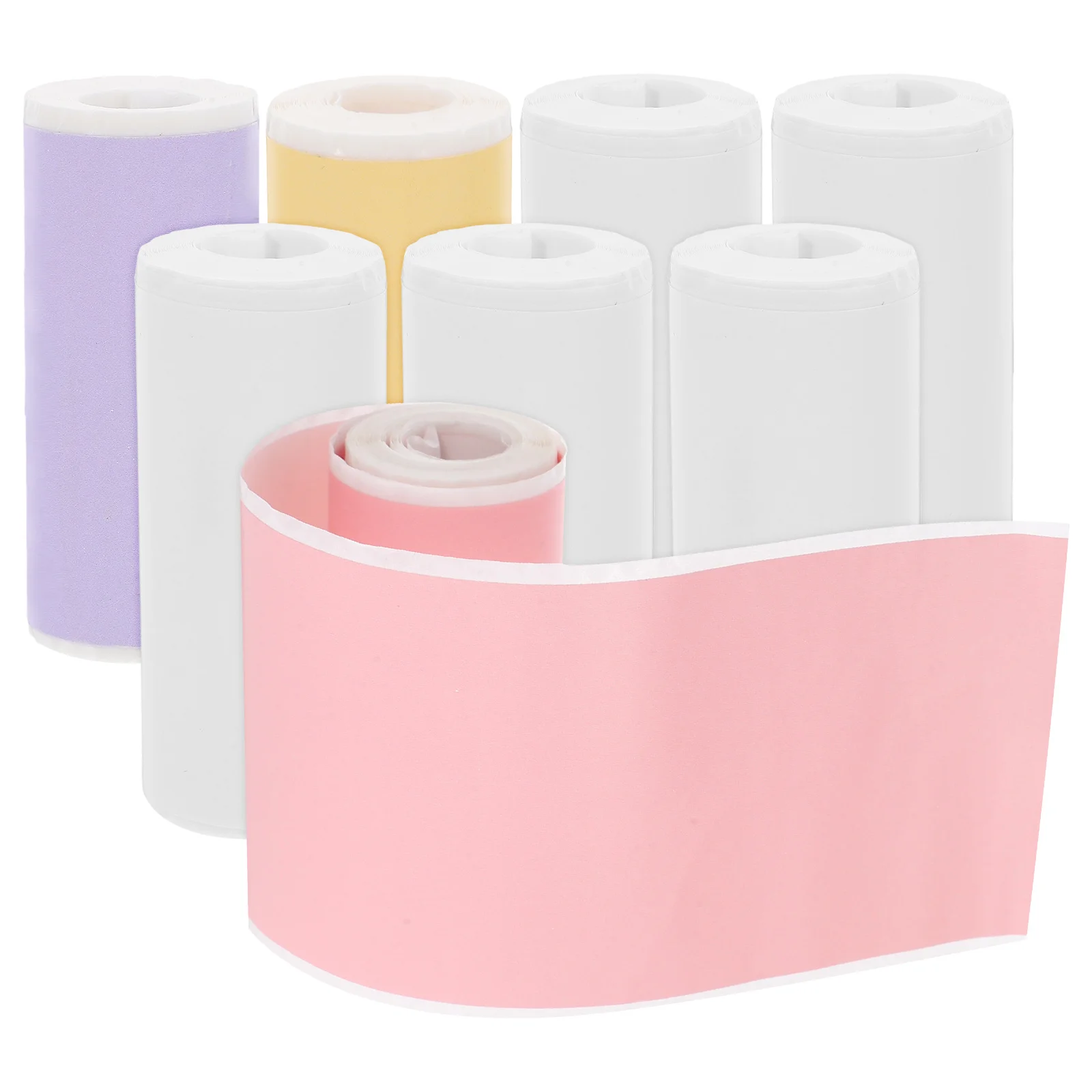 

8 Rolls Self adhesive Thermal Printer Paper Mini Printing Stickers Waterproof Labels for Office Students Pocket Printers