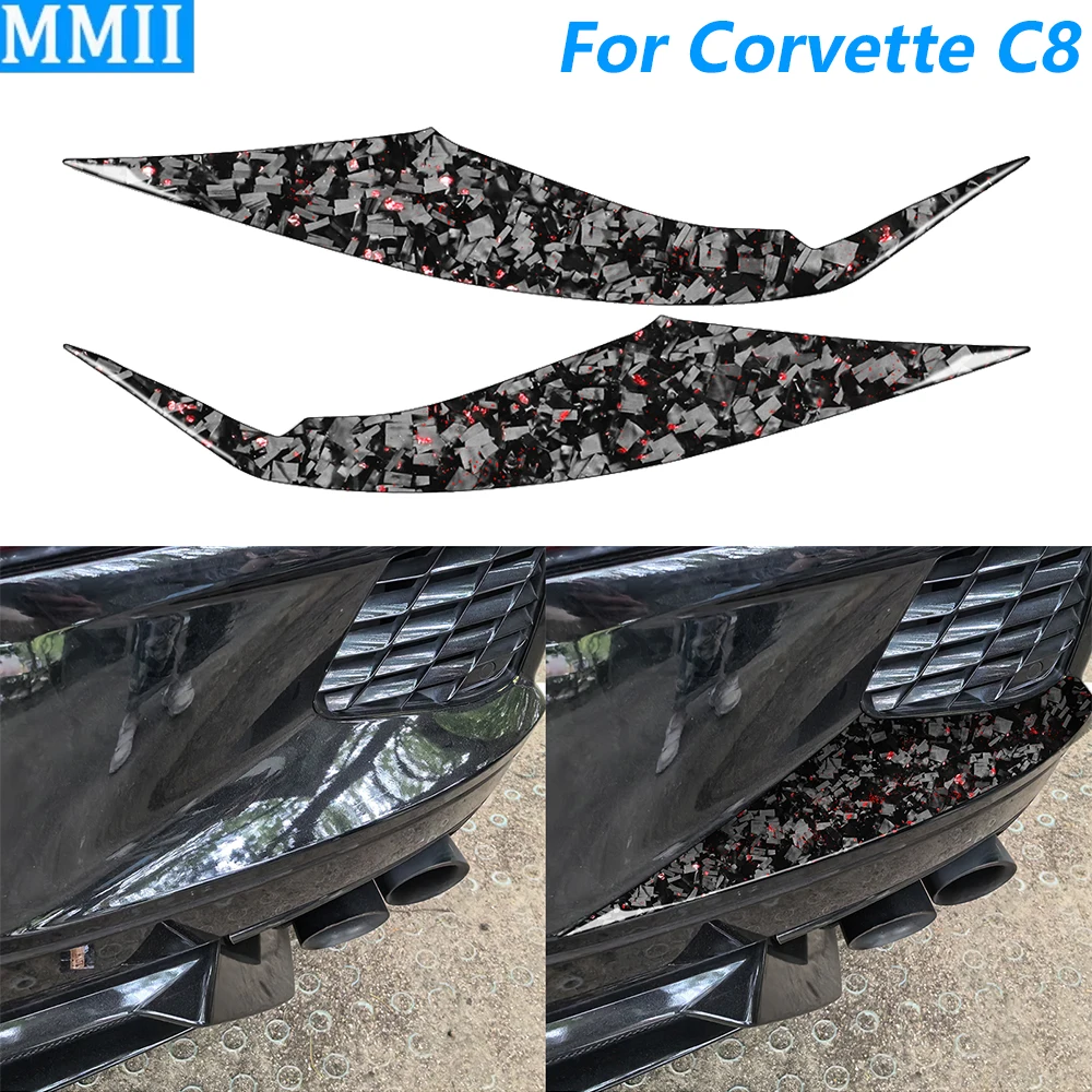 

Для Chevrolet Corvette C8 2020-2025: Накладка на задний бампер из кованого карбона, декоративная наклейка, аксессуар для автомобиля