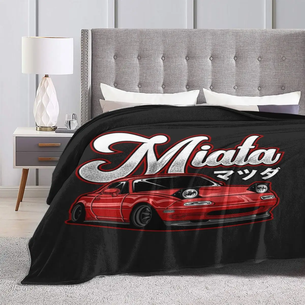 Miata MX-5 NA Red Flannel Blanket Automotive Car Super Warm Throw Blanket for Chair Camping Aesthetic Bedspread Sofa Bed Cover