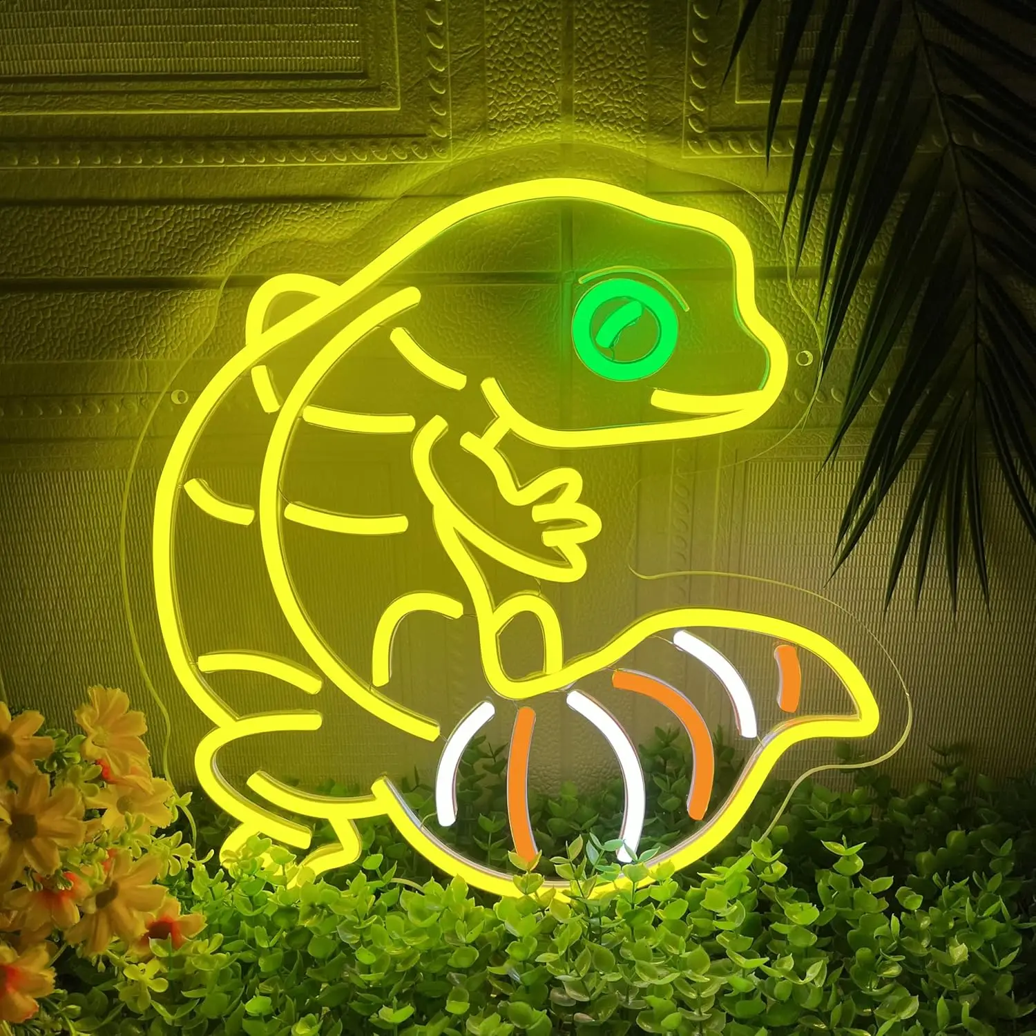 Leopard Gecko Neon Sign Dimmable Reptile Animal LED Neon Light for Kids Birthday Party Presents Bedroom Room Home Wall Decor
