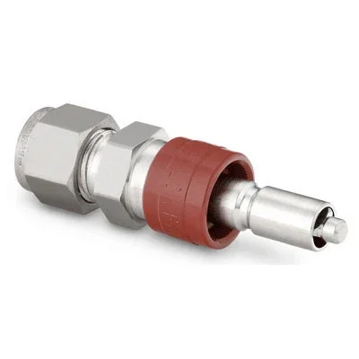 【 SS-QC6-D-10M0 】 Quick Connector with Valve Stem 10mm Clamp Sleeve