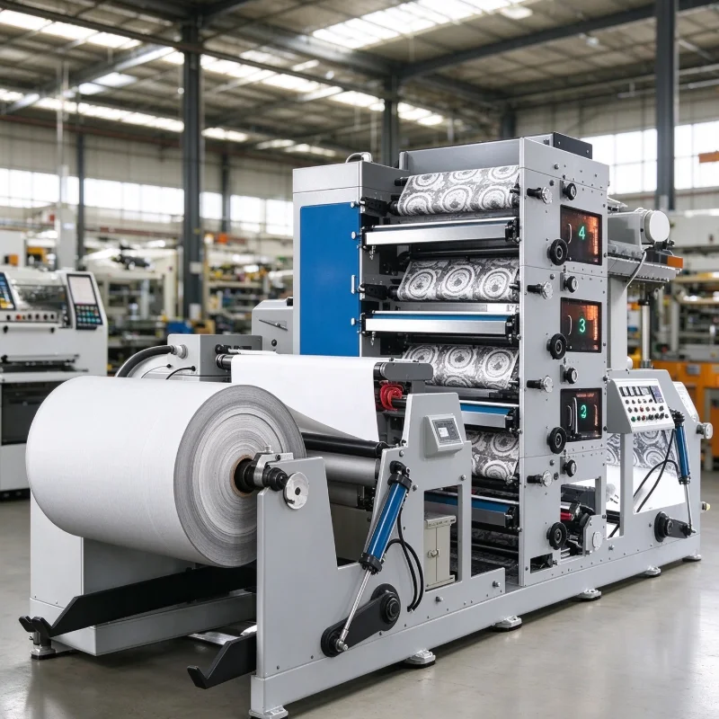 Customized Automatic Flexo Printing Press for Paper Cup Blank Kraft Bag Label Printing Packaging Machine