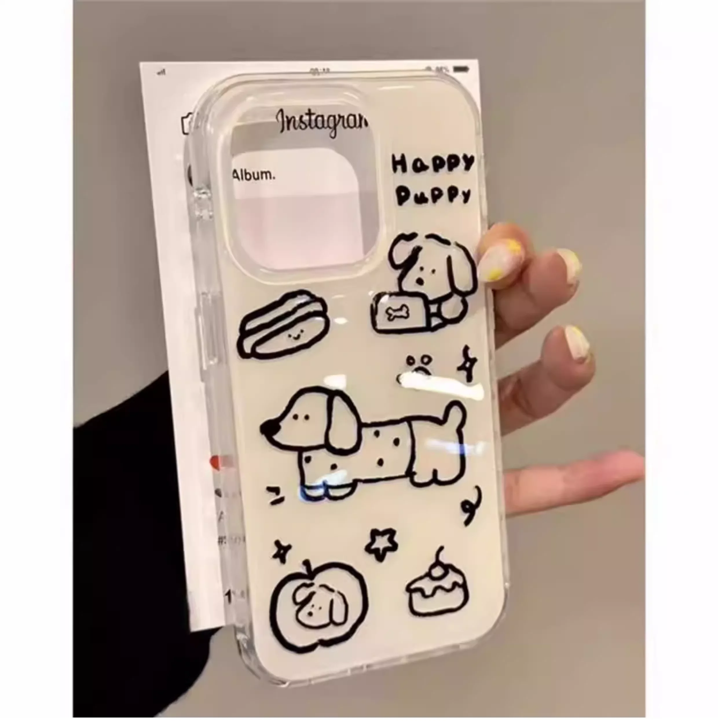 

Чехол для телефона Black Line Dachshund Happy Puppy для iPhone 16, 15, 14, 13, 12, 11 Pro Max XR XS MAX 7, 8 Plus Mini Y2K с защитой от царапин