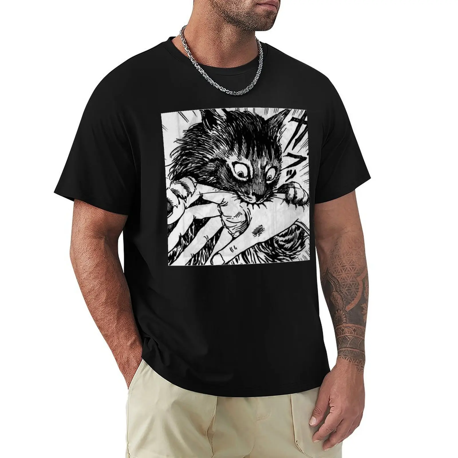 

Cat Bite Hand Classic . T-Shirt Basic All Season Solid T-Shirt