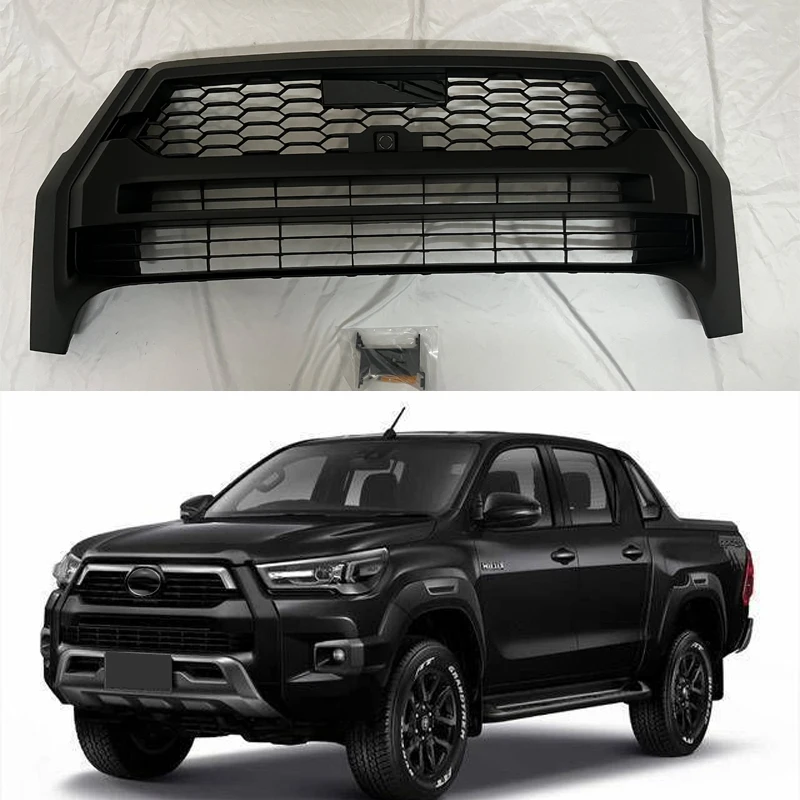 Modified For Hilux Radiator Grille For Hilux Rocco GR 2021 2022 2023 Front Racing Grill Grills Mesh Front Bumper Grilles