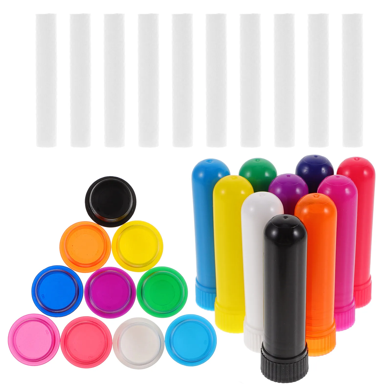 10Pcs Portable Essential Oil Nasal Inhaler Tubes Aromatherapy Inhaler Stick for Nasal Congestion Relief and Mind Refresh