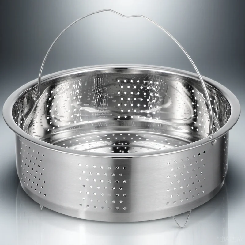 

Fine Craftsmanship Steamer Insert Drain Holes Steaming Basket for Rice Vegetables Dumplings Seafood Pot Cookware Kitchen Tool