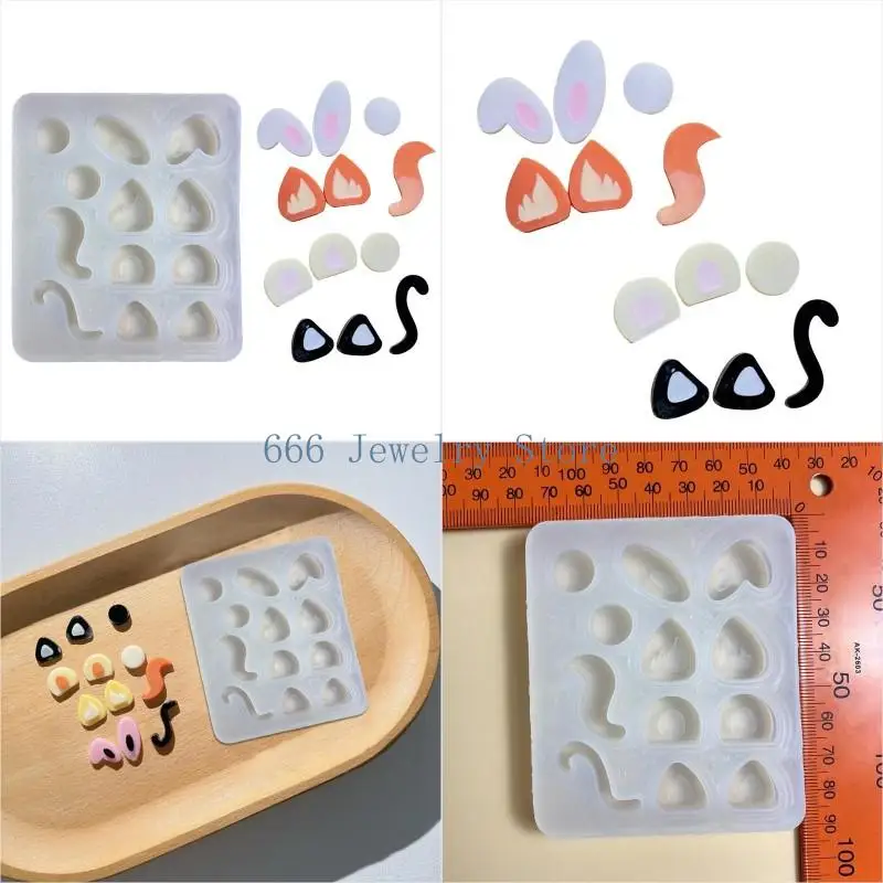 

F2TD DIY Filler Small Tail Silicone Epoxy Mold DIY Keychain Pendant Jewelry Crafting Mould for Valentine Gift