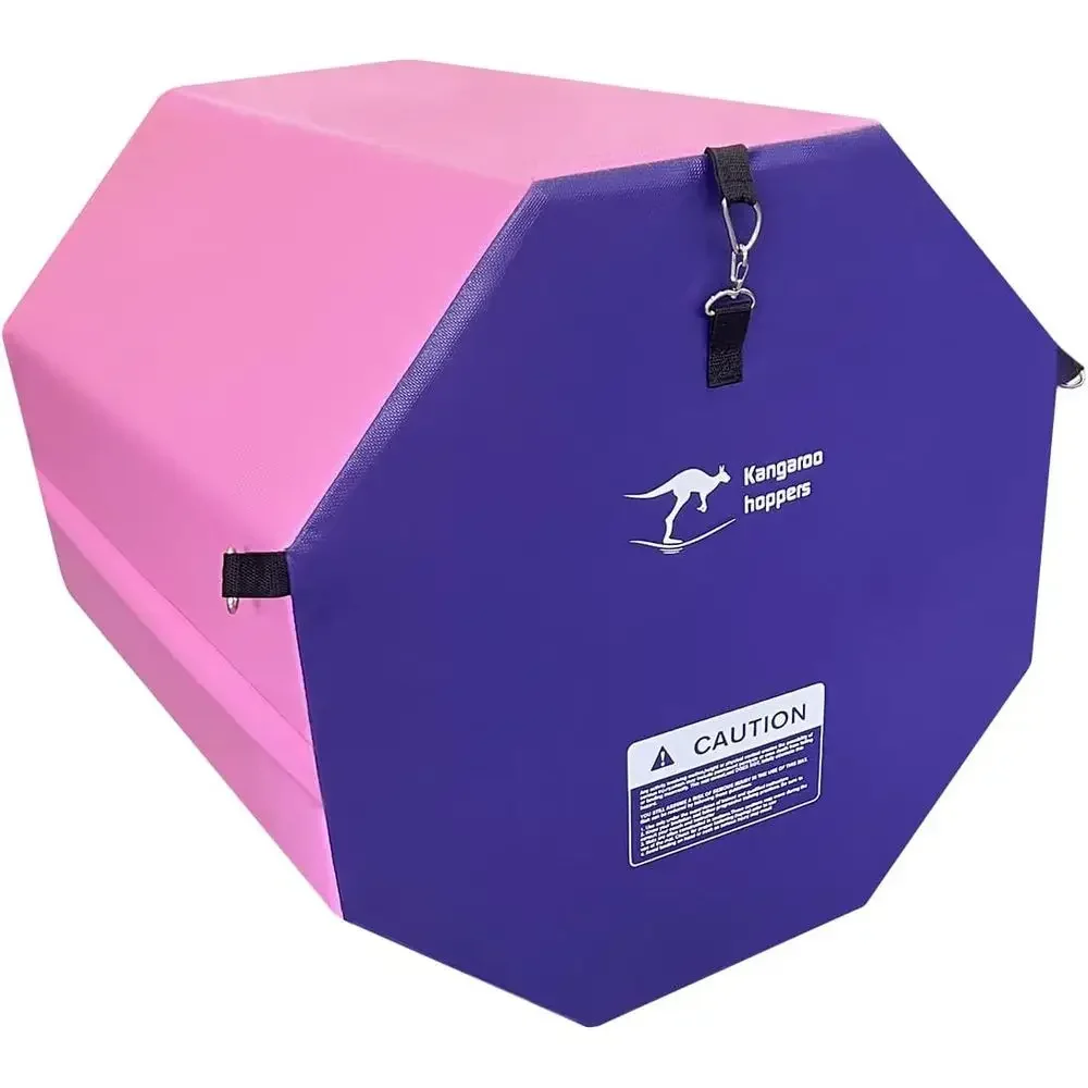 24x26 Octagon Tumble Mat with Handles, Ideal for Gymnastics, Somersaults, Backbends, and Home Workouts