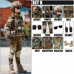 Kids Military Combat Training Uniform Set Camouflage Top Pants Suit for Children Boys Girls Gift Special Forces Outdoor Costume