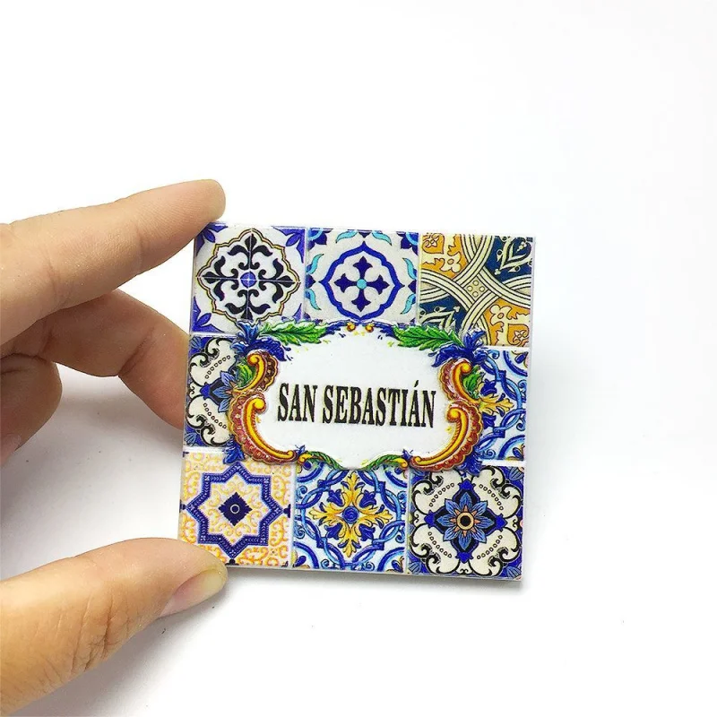 

Spain San Sebastian La Concha Beach & Old Town 3D Resin Fridge Magnet - Souvenirs España Decoración Hogar Imanes Nevera