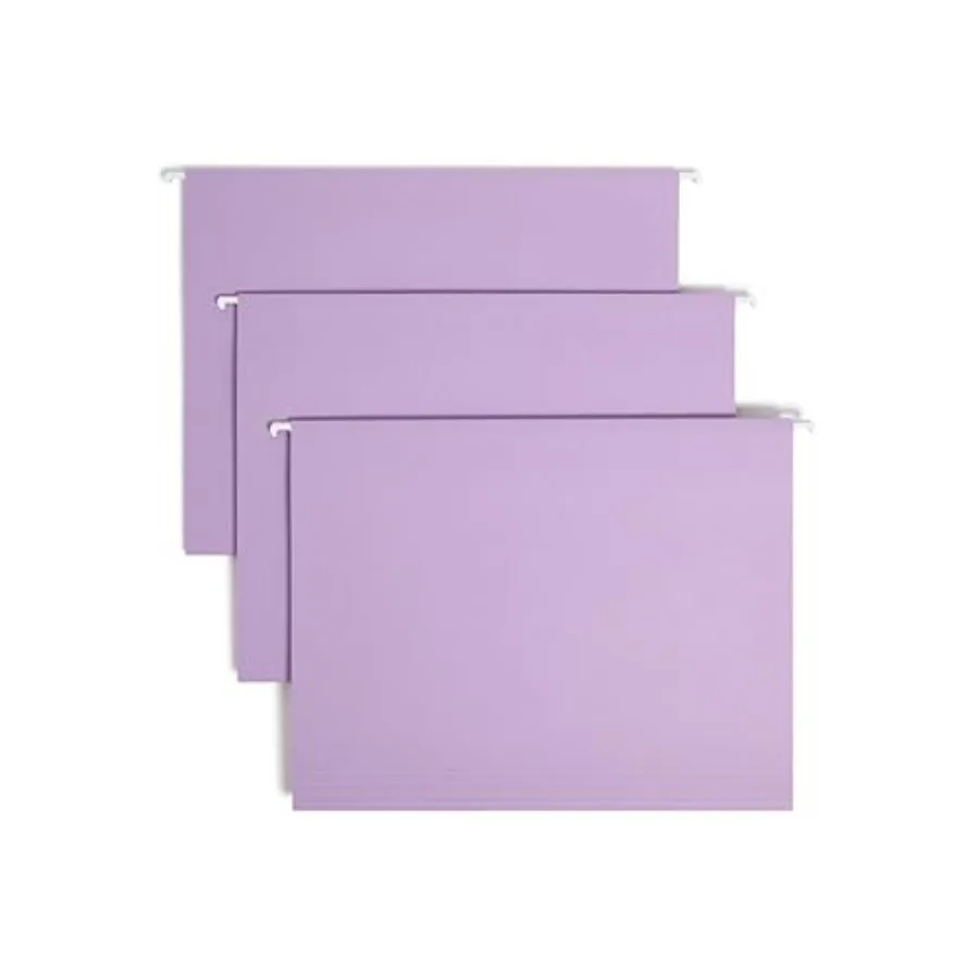

Smead Standard Hanging File Folders, 25 Count, Lavender, 1/5-Cut Adjustable Tabs, Letter Size 64064