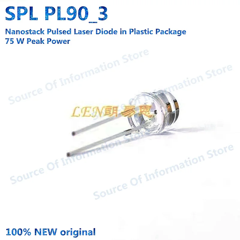 SPL PL90_3 Nanostack Pulsed Laser Diode in Plastic Package75 W Peak Power SPLPL90-3 Peak Wavelength 905nm