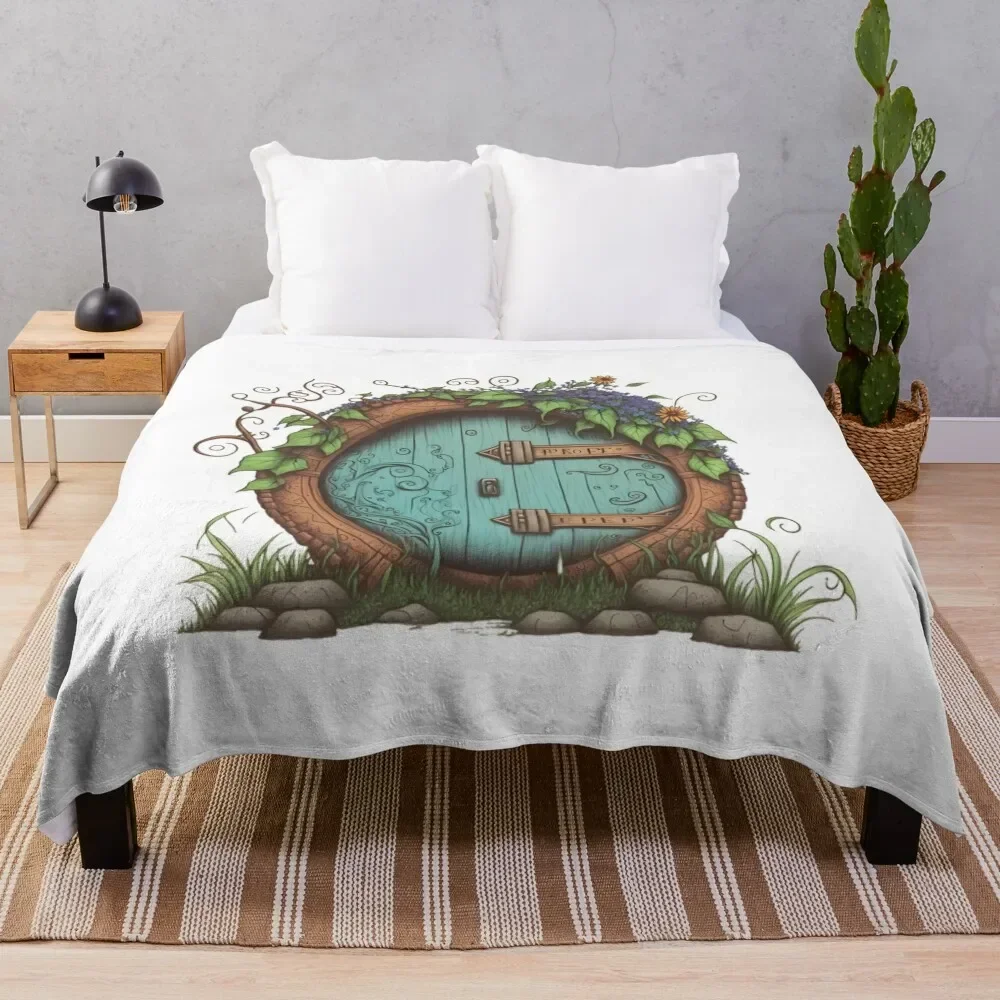 

Beautiful Round Door - White - Fantasy Throw Blanket Soft Beds Summer Beddings anime Multi-Purpose Blankets