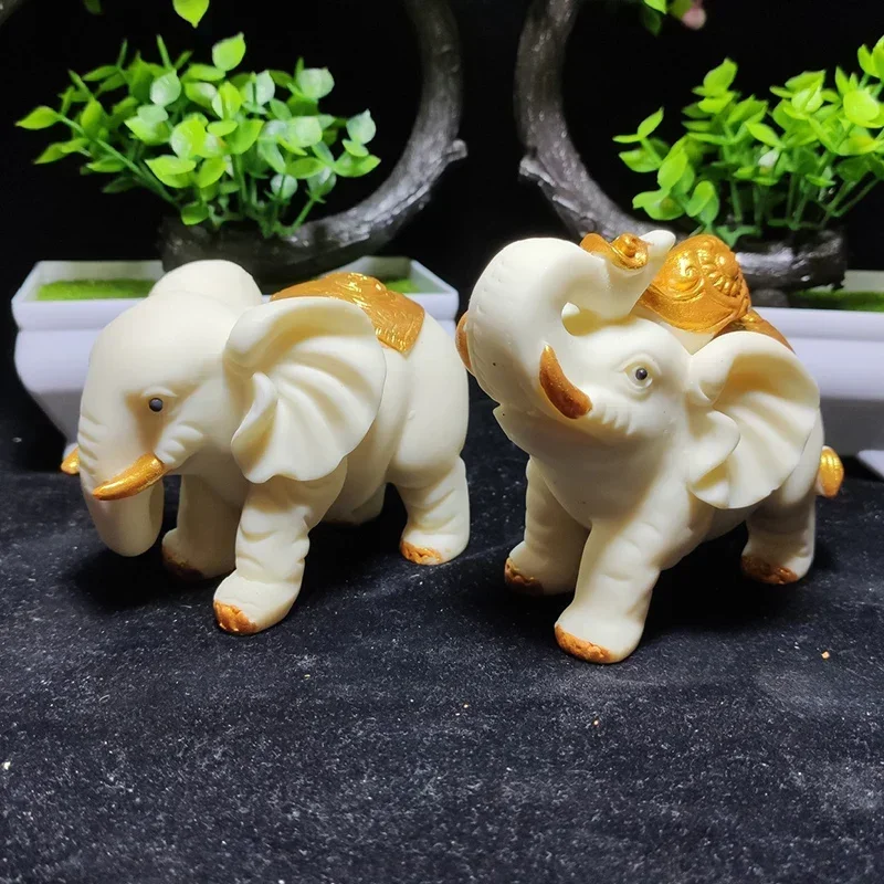 

Tracing Gold Ping An Ruyi Elephant Animal Statue Resin sculpture Home Decorations Wedding Gift Free delivery A pair