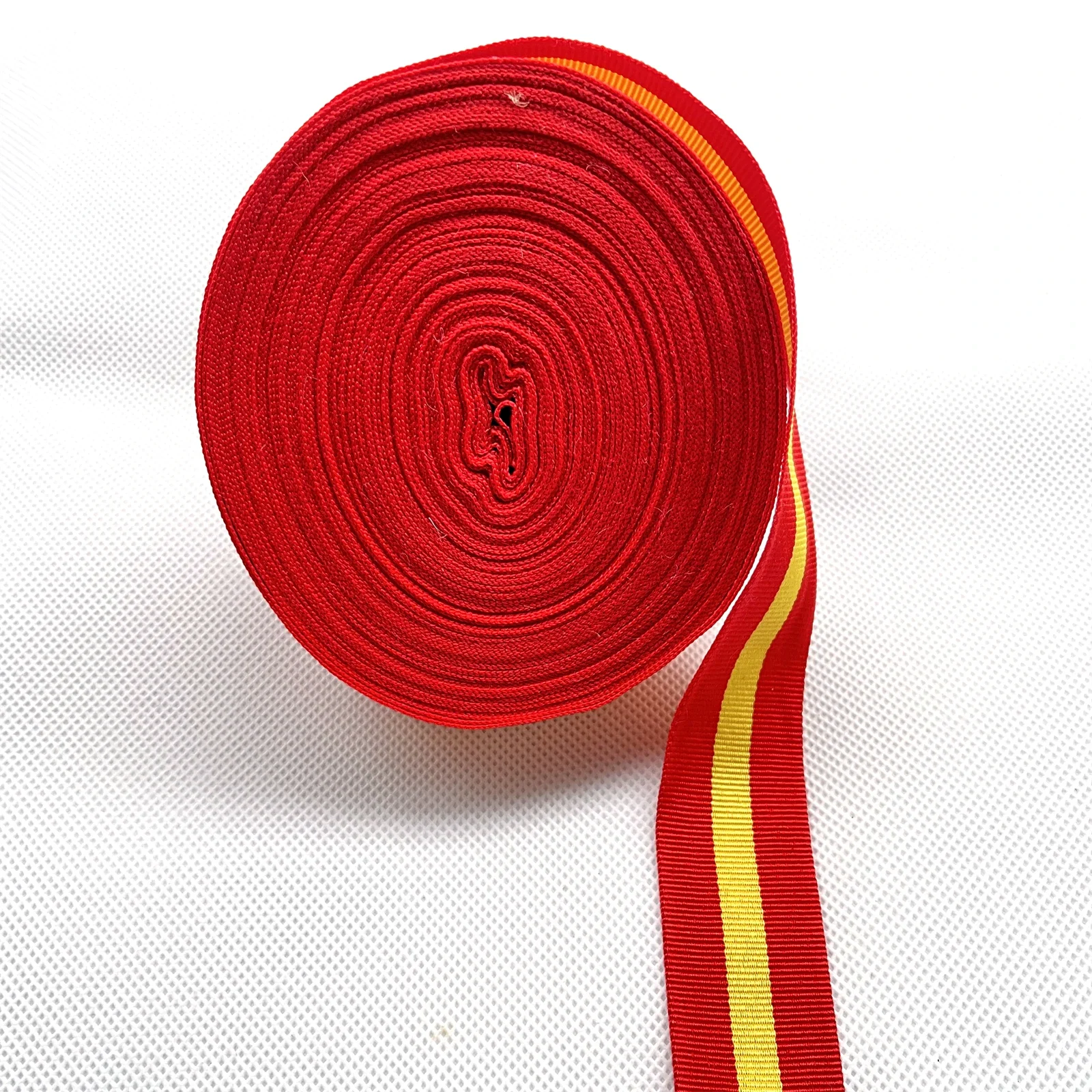 30-15mm 20yard Polyester Stripe Ribbon Spain Flag Plaid Grosgrain Ribbon for Bag Belt Wedding Home Decor