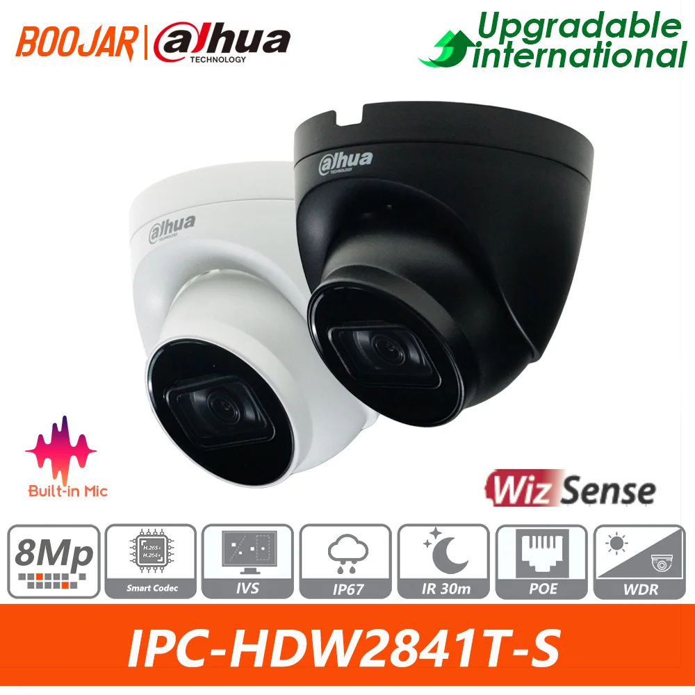 Dahua original IPC-HDW2841T-S 8MP IR Fixed-focal Eyeball WizSense Network 4K Camera Vehicle And Human Detection Built in MIC