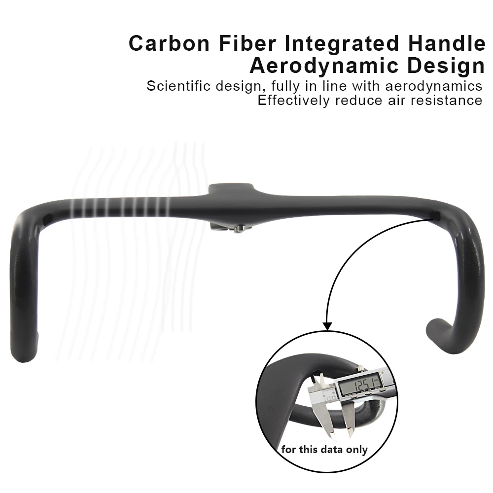 No Logo Full Carbon Fiber Road Bike Handlebar 1-1/8\