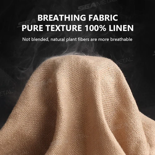 Imagen 2 del producto SEAMETAL Funda de asiento de coche transpirable 100% lino Cojín de asiento de enfriamiento Protector de asiento absorbente de sudor resistente al desgaste para Suv Sedan