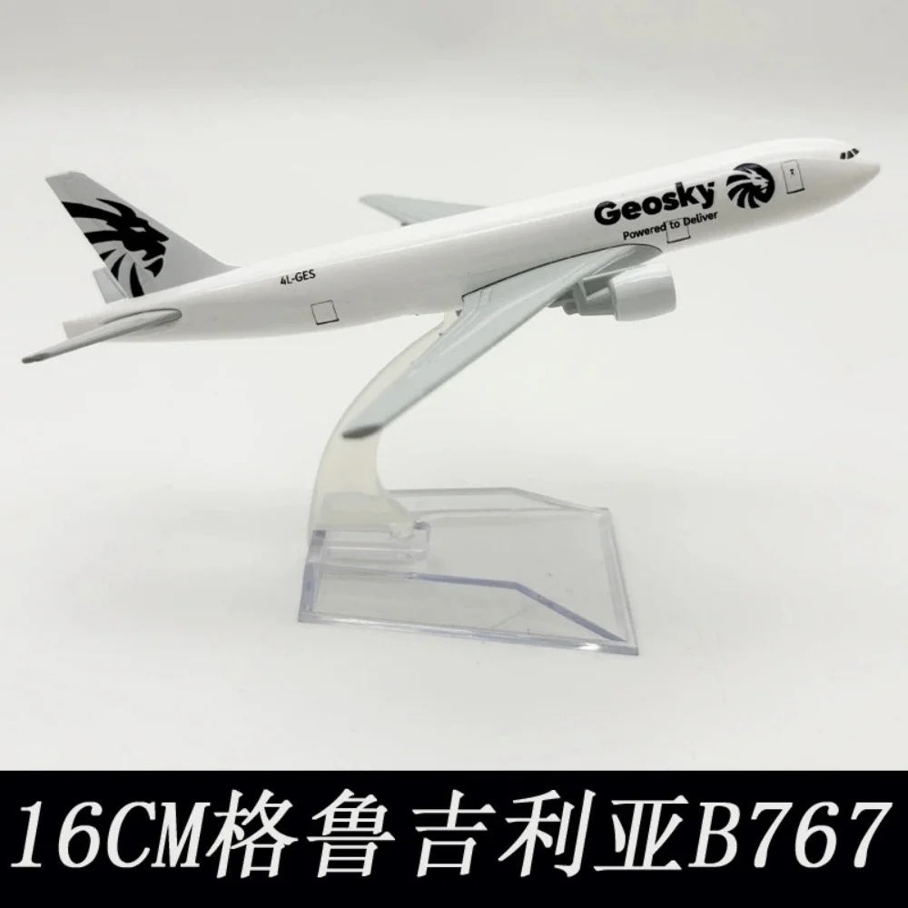 Kit de modèle d'avion jouet Georgia B767 de 16 cm, modèle d'avion en métal moulé sous pression à l'échelle 1/400 avec support pour collections, expositions ou cadeaux