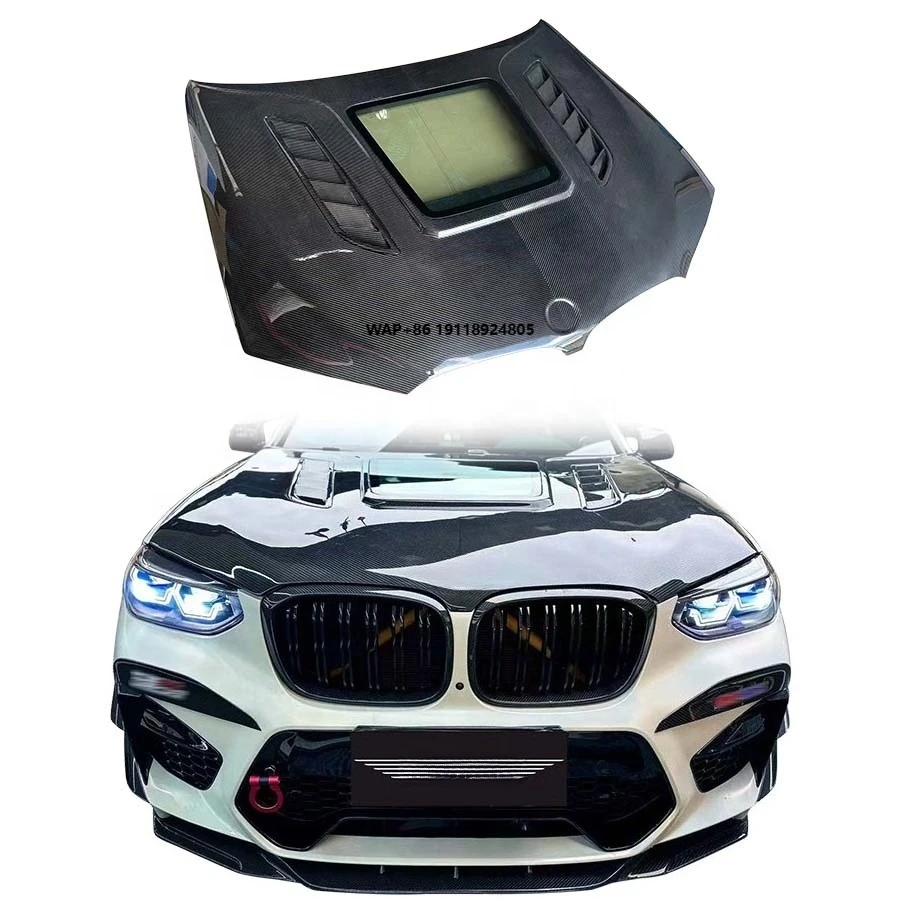 New Dry Carbon Fiber Transparent Hood for X3M/X4M F97/G01/F98/G02 Bolt-On Body Kit with Bolts