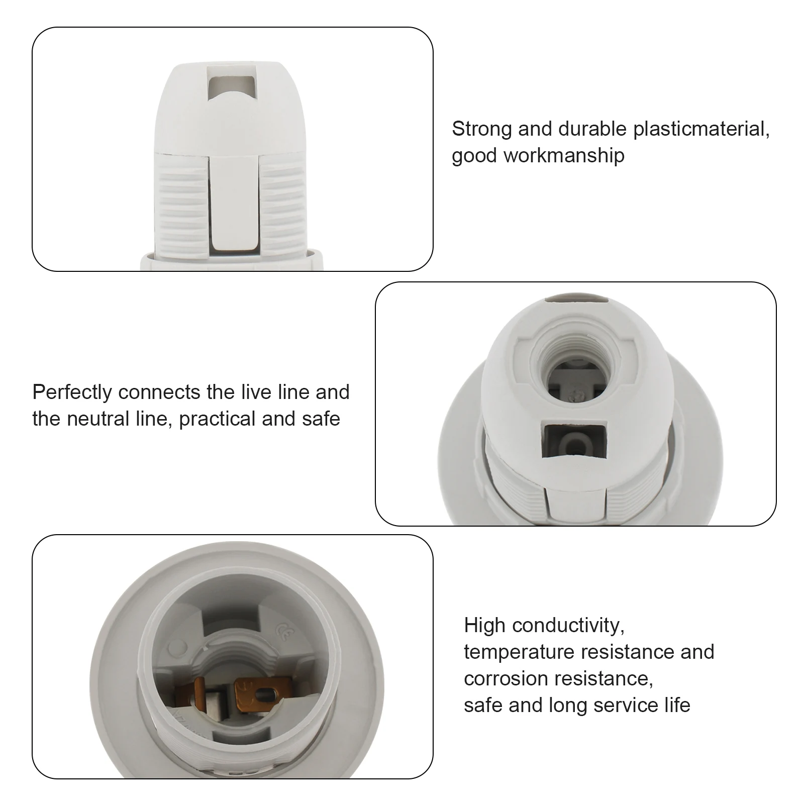 E14 Lamp Holder Light Socket Adapters Lamp Bass Insulating Plastic Shell Light Bulb Socket