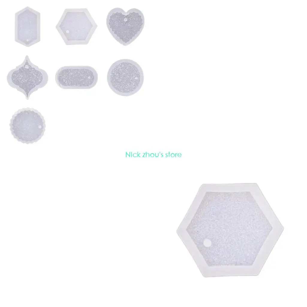 

E15E Silicone Wax Molds Resin Jewelry Molds Wax Epoxy Soap Silicone Mold Irregular Pendant Mold with Hole DIY