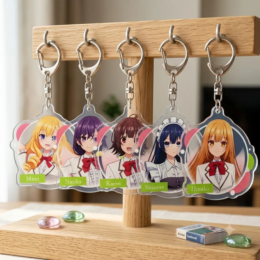 6cm Anime Rich Girl Caretaker Acrylic Keychain Figure Chibi Anime Standing Sign Model Plate Desk Decor Fans Gift