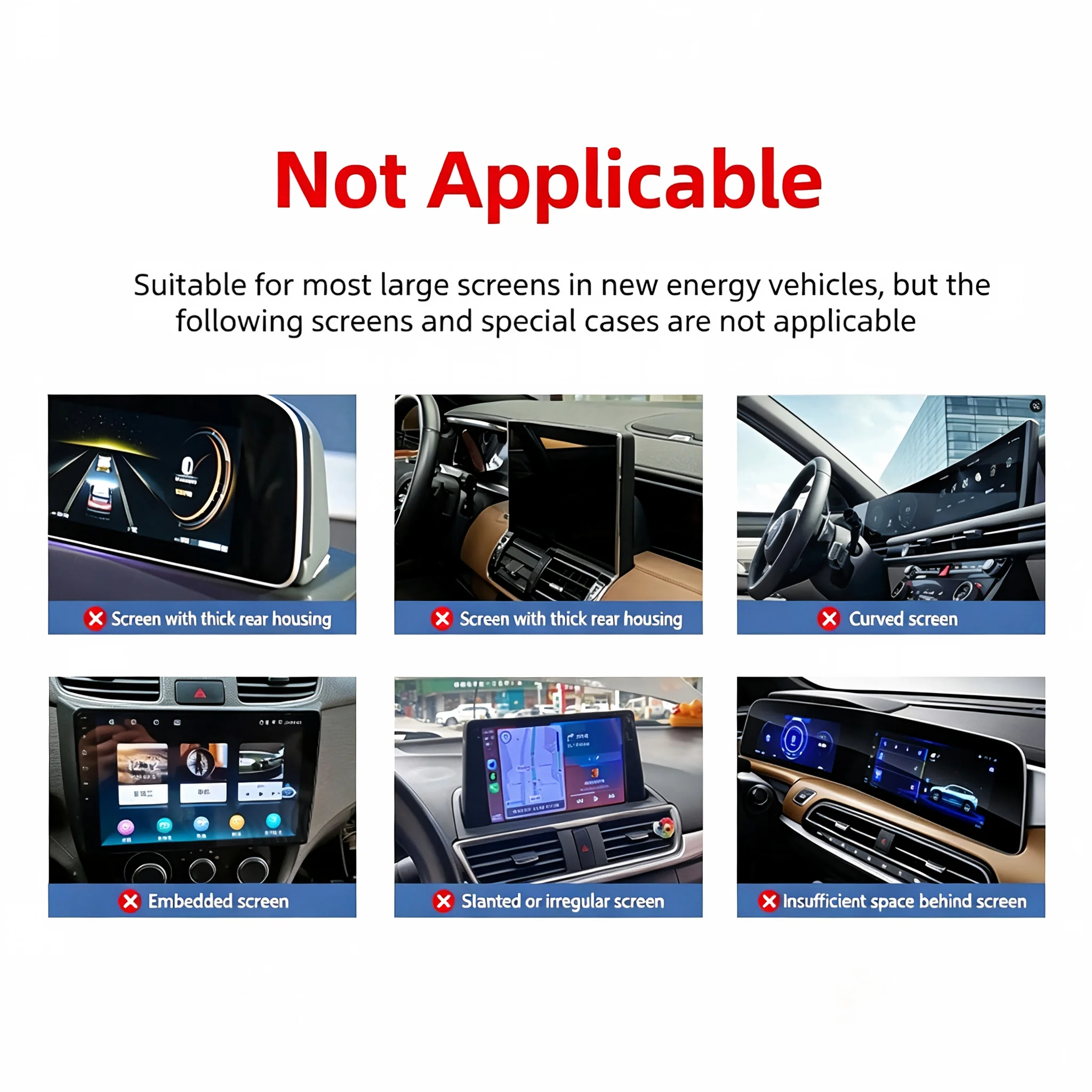 New Gravity Car Phone Mount Silicone Scratch-Free Clip Base For Car Large Floating Screen GPS Navigation Phone Holder