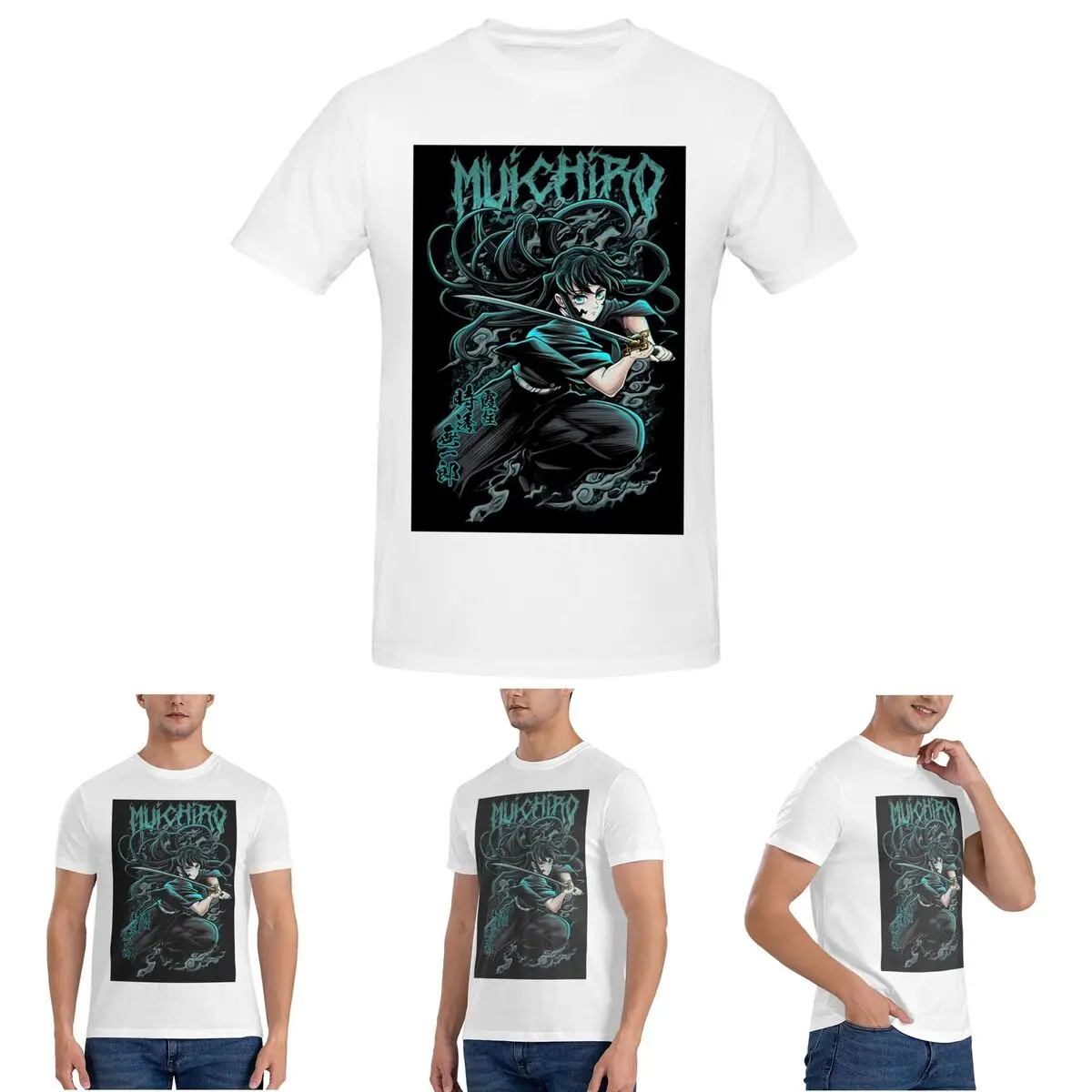 

Мужская футболка Muichiro Tokito, хлопковые футболки большого размера, мужские футболки с коротким круглым вырезом, летняя одежда, топы, S-6XL