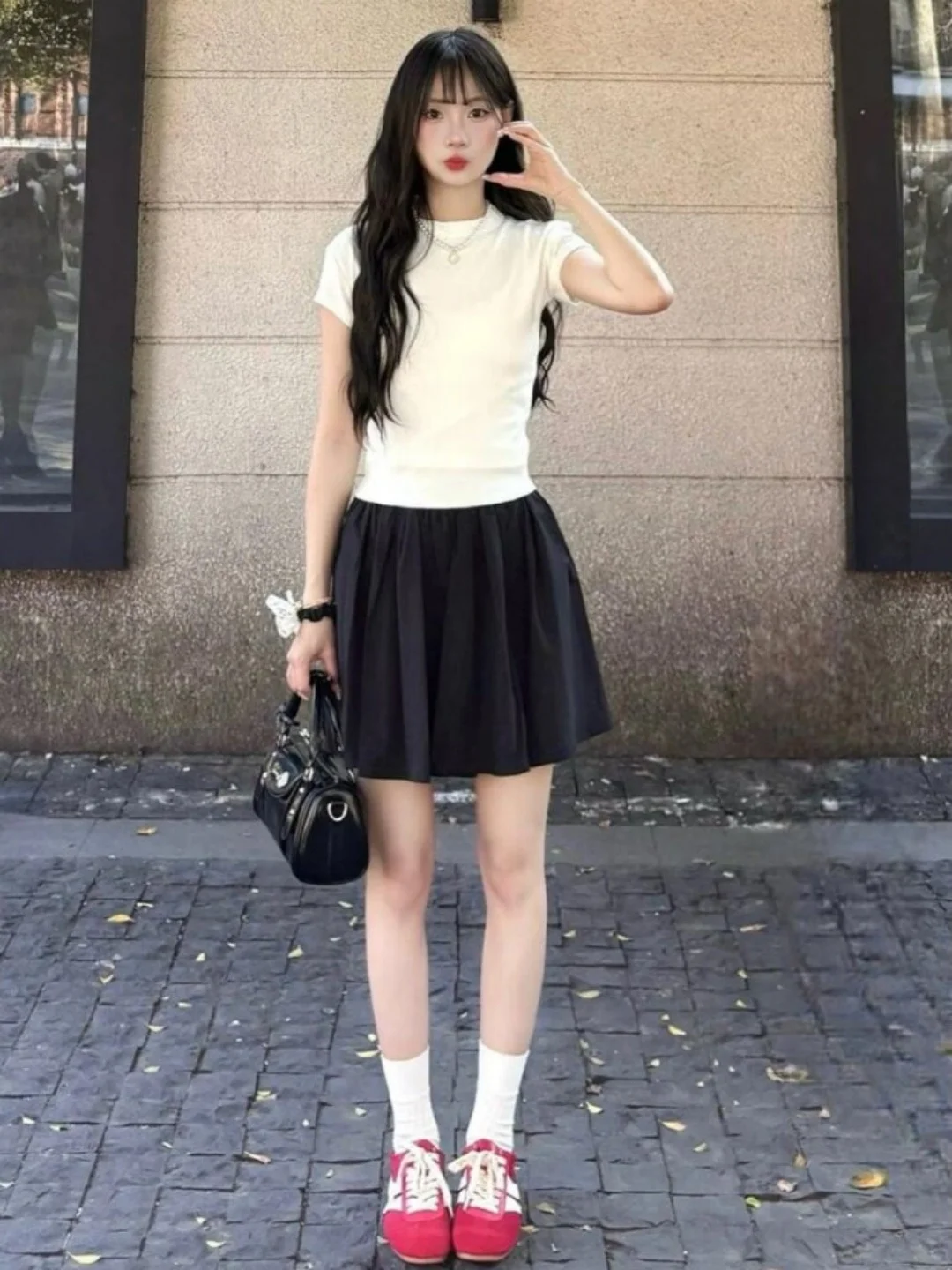 

Stunning Women's Summer Slim Fit Short Sleeve Midi Skirt Set Casual Breathable High Waist round Neck T-Shirt Two Piece Suit